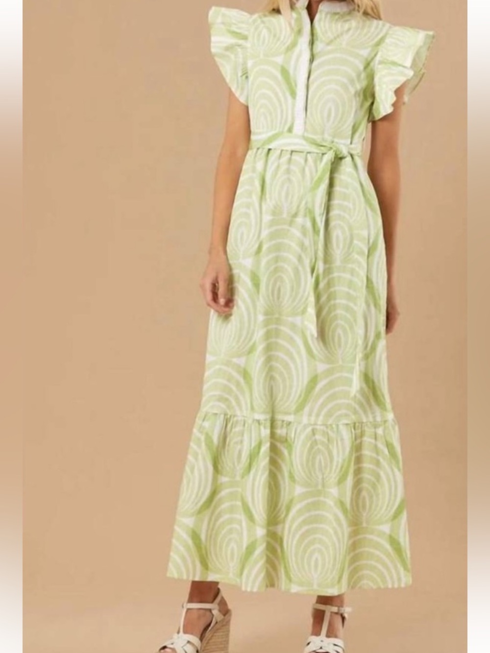 SHERIDAN FRENCH taylor maxi dress in lime green small